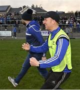 31 October 2021; Coalisland manager Brian McGuckin celebrates after the Tyrone County Senior Football Championship Semi-Final match between Errigal Ciaran and Coalisland at Pomeroy Plunkett's GAA Club in Tyrone. Photo by Ramsey Cardy/Sportsfile