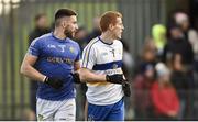 31 October 2021; Padraig Hampsey of Coalisland and Peter Harte of Errigal Ciaran during the Tyrone County Senior Football Championship Semi-Final match between Errigal Ciaran and Coalisland at Pomeroy Plunkett's GAA Club in Tyrone. Photo by Ramsey Cardy/Sportsfile