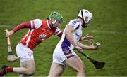 31 October 2021; Alex Considine of Kilmacud Crokes in action against Michael Conroy of Cuala during the Go Ahead Dublin County Senior Club Hurling Championship Semi-Final match between Cuala and Kilmacud Crokes at Parnell Park in Dublin. Photo by Ray McManus/Sportsfile