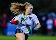 31 October 2021; Katie O’Sullivan of St Sylvesters during the Dublin LGFA Go-Ahead Intermediate Club Football Championship Final match between St Sylvesters and Castleknock at St Margarets GAA club in Dublin. Photo by Brendan Moran/Sportsfile