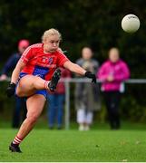 31 October 2021; Edel Hyland of Clontarf B during the Dublin LGFA Go-Ahead Junior Club Football Championship Final match between Clontarf B and St Judes at St Margarets GAA club in Dublin. Photo by Brendan Moran/Sportsfile