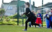 31 October 2021; Elizabeth Little takes part in a Leinster Rugby Halloween Mini Training Session at Blackrock RFC in Dublin. Photo by Brendan Moran/Sportsfile