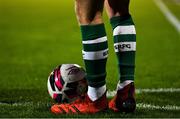 29 October 2021; A detailed view of socks worn by Dylan Watts of Shamrock Rovers during the SSE Airtricity League Premier Division match between Shamrock Rovers and Finn Harps at Tallaght Stadium in Dublin. Photo by Eóin Noonan/Sportsfile