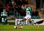 29 October 2021; Aidomo Emakhu of Shamrock Rovers during the SSE Airtricity League Premier Division match between Shamrock Rovers and Finn Harps at Tallaght Stadium in Dublin. Photo by Eóin Noonan/Sportsfile