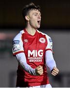 1 November 2021; Jason McClelland of St Patrick's Athletic celebrates after scoring his side's second goal during the SSE Airtricity League Premier Division match between St Patrick's Athletic and Bohemians at Richmond Park in Dublin. Photo by Seb Daly/Sportsfile