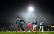 30 October 2021; Trillick players warm-up before the Tyrone County Senior Football Championship Semi-Final match between Dromore and Trillick at Healy Park in Omagh, Tyrone. Photo by Ramsey Cardy/Sportsfile