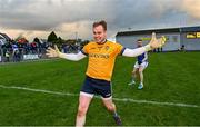 31 October 2021; Coalisland goalkeeper Fintan Coney celebrates after the Tyrone County Senior Football Championship Semi-Final match between Errigal Ciaran and Coalisland at Pomeroy Plunkett's GAA Club in Tyrone. Photo by Ramsey Cardy/Sportsfile