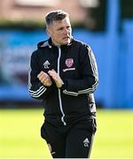 24 October 2021; Derry City coach Conor Loughrey before the SSE Airtricity League Premier Division match between Drogheda United and Derry City at United Park in Drogheda, Louth. Photo by Ramsey Cardy/Sportsfile