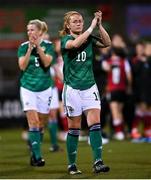26 October 2021; Rachel Furness of Northern Ireland after the FIFA Women's World Cup 2023 qualifying group D match between Northern Ireland and Austria at Seaview in Belfast. Photo by Ramsey Cardy/Sportsfile