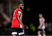 29 October 2021; James Akintunde of Derry City during the SSE Airtricity League Premier Division match between Derry City and Bohemians at Ryan McBride Brandywell Stadium in Derry. Photo by Ramsey Cardy/Sportsfile