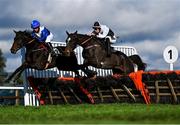 30 October 2021; Sceptred Isle, with Katie Reddington up, left, and Gallant Geronimo, with James O'Sullivan up, on day two of the Ladbrokes Festival of Racing at Down Royal in Lisburn, Down. Photo by Ramsey Cardy/Sportsfile