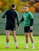 3 November 2021; James Hume, right and Stuart McCloskey during Ireland rugby squad training at Carton House in Maynooth, Kildare. Photo by Brendan Moran/Sportsfile
