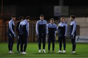 3 November 2021; UCD players before the SSE Airtricity League First Division Play-Off Semi-Final 1st leg match between Treaty United and UCD at Markets Field in Limerick. Photo by Michael P Ryan/Sportsfile