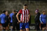 3 November 2021; Marc Ludden of Treaty United after his side's defeat in the SSE Airtricity League First Division Play-Off Semi-Final 1st leg match between Treaty United and UCD at Markets Field in Limerick. Photo by Michael P Ryan/Sportsfile