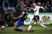 29 October 2021; Patrick Hoban of Dundalk and Kyle Ferguson of Waterford during the SSE Airtricity League Premier Division match between Dundalk and Waterford at Oriel Park in Dundalk, Louth. Photo by Ben McShane/Sportsfile