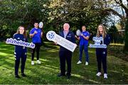 8 November 2021; Leinster Rugby have announced Alzheimer’s Society of Ireland as its first charity affiliate of the new season. Alzheimer’s Society of Ireland were nominated by the Leinster Rugby players and over the month of November, Leinster Rugby will be highlighting the great work of the Alzheimer’s Society of Ireland across its digital and social platforms. In attendance at the announcement are Alzheimer's Society of Ireland chief executive Pat Mc Loughlin, with Leinster players from left, Molly Scuffil-McCabe, Will Connors, Scott Penny and Elise O’Byrne-White. For further information please check out alzheimer.ie or leinsterrugby.ie. Photo by Brendan Moran/Sportsfile