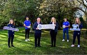 8 November 2021; Leinster Rugby have announced Alzheimer’s Society of Ireland as its first charity affiliate of the new season. Alzheimer’s Society of Ireland were nominated by the Leinster Rugby players and over the month of November, Leinster Rugby will be highlighting the great work of the Alzheimer’s Society of Ireland across its digital and social platforms. In attendance at the announcement are Alzheimer's Society of Ireland chief executive Pat Mc Loughlin and Alzheimer's Society of Ireland Corporate Fundraiser Joanne Williamson, with Leinster players from left, Molly Scuffil-McCabe, Will Connors, Scott Penny and Elise O’Byrne-White. For further information please check out alzheimer.ie or leinsterrugby.ie. Photo by Brendan Moran/Sportsfile