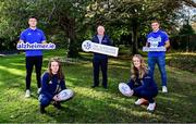 8 November 2021; Leinster Rugby have announced Alzheimer’s Society of Ireland as its first charity affiliate of the new season. Alzheimer’s Society of Ireland were nominated by the Leinster Rugby players and over the month of November, Leinster Rugby will be highlighting the great work of the Alzheimer’s Society of Ireland across its digital and social platforms. In attendance at the announcement are Alzheimer's Society of Ireland chief executive Pat Mc Loughlin, with Leinster players from left, Will Connors, Molly Scuffil-McCabe, Elise O’Byrne-White and Scott Penny. For further information please check out alzheimer.ie or leinsterrugby.ie. Photo by Brendan Moran/Sportsfile