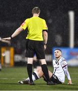 29 October 2021; Sean Murray of Dundalk appeals to referee John McLoughlin during the SSE Airtricity League Premier Division match between Dundalk and Waterford at Oriel Park in Dundalk, Louth. Photo by Ben McShane/Sportsfile