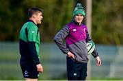 3 November 2021; Jonathan Sexton with Garry Ringrose, left, during Ireland rugby squad training at Carton House in Maynooth, Kildare. Photo by Brendan Moran/Sportsfile