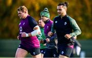 3 November 2021; Team captain Jonathan Sexton, centre, during Ireland rugby squad training at Carton House in Maynooth, Kildare. Photo by Brendan Moran/Sportsfile