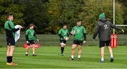 3 November 2021; Head coach Andy Farrell speaks to hookers Dan Sheehan, left, and Ronán Kelleher during Ireland rugby squad training at Carton House in Maynooth, Kildare. Photo by Brendan Moran/Sportsfile
