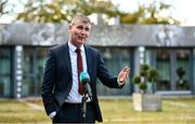 4 November 2021; Republic of Ireland manager Stephen Kenny during his Republic of Ireland squad announcement at FAI Headquarters in Abbotstown, Dublin. Photo by Seb Daly/Sportsfile