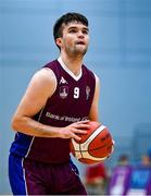 30 October 2021; Eoin Rockall of NUIG Maree during the InsureMyHouse.ie Pat Duffy National Cup Round 1 match between NUIG Maree and Griffith College Templeogue at NUIG Kingfisher Gym in Galway. Photo by Brendan Moran/Sportsfile