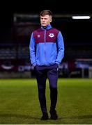 4 November 2021; Conor Kane of Drogheda United inspects the pitch before the SSE Airtricity League Premier Division match between Drogheda United and Dundalk at Head in the Game Park in Drogheda, Louth. Photo by Ben McShane/Sportsfile