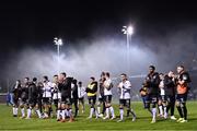 4 November 2021; Dundalk players applaud towards supporters during the SSE Airtricity League Premier Division match between Drogheda United and Dundalk at Head in the Game Park in Drogheda, Louth. Photo by Ben McShane/Sportsfile