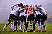 4 November 2021; Dundalk players huddle before the SSE Airtricity League Premier Division match between Drogheda United and Dundalk at Head in the Game Park in Drogheda, Louth. Photo by Ben McShane/Sportsfile