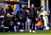 4 November 2021; Dundalk head coach Vinny Perth reacts during the SSE Airtricity League Premier Division match between Drogheda United and Dundalk at Head in the Game Park in Drogheda, Louth. Photo by Ben McShane/Sportsfile