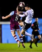 4 November 2021; Daniel O'Reilly of Drogheda United and Patrick Hoban of Dundalk during the SSE Airtricity League Premier Division match between Drogheda United and Dundalk at Head in the Game Park in Drogheda, Louth. Photo by Ben McShane/Sportsfile