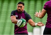 5 November 2021; Bundee Aki during the Ireland rugby captain's run at Aviva Stadium in Dublin. Photo by Brendan Moran/Sportsfile