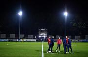 5 November 2021; St Patrick's Athletic players inspect the pitch before the SSE Airtricity League Premier Division match between St Patrick's Athletic and Sligo Rovers at Richmond Park in Dublin. Photo by Ben McShane/Sportsfile
