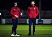 5 November 2021; St Patrick's Athletic players Ben McCormack, left, and goalkeeper Vitezslav Jaros before the SSE Airtricity League Premier Division match between St Patrick's Athletic and Sligo Rovers at Richmond Park in Dublin. Photo by Ben McShane/Sportsfile