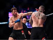5 November 2021; Arunas Andriuskevicus, left, and Lee Chadwick during their light heavyweight bout at Bellator 270 at the 3Arena in Dublin. Photo by David Fitzgerald/Sportsfile