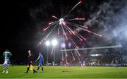 5 November 2021; A firework explodes over the pitch during the SSE Airtricity League Premier Division match between Waterford and Shamrock Rovers at the RSC in Waterford. Photo by Seb Daly/Sportsfile