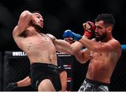 5 November 2021; Ilias Bulaid, left, and Georges Sasu during their featherweight bout at Bellator 270 at the 3Arena in Dublin. Photo by David Fitzgerald/Sportsfile