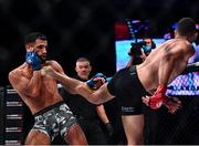 5 November 2021; Georges Sasu, left, and Ilias Bulaid during their featherweight bout at Bellator 270 at the 3Arena in Dublin. Photo by David Fitzgerald/Sportsfile
