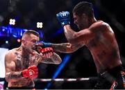 5 November 2021; Patchy Mix, right, and James Gallagher during their bantamweight bout at Bellator 270 at the 3Arena in Dublin. Photo by David Fitzgerald/Sportsfile
