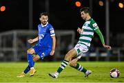5 November 2021; Shane Griffin of Waterford in action against Neil Farrugia of Shamrock Rovers during the SSE Airtricity League Premier Division match between Waterford and Shamrock Rovers at the RSC in Waterford. Photo by Seb Daly/Sportsfile