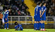 5 November 2021; Junior Quitirna of Waterford lies behind a wall of his team-mates during the SSE Airtricity League Premier Division match between Waterford and Shamrock Rovers at the RSC in Waterford. Photo by Seb Daly/Sportsfile
