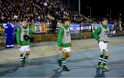 5 November 2021; Shamrock Rovers substitutes, from right, Kieran Cruise, Zayd Abada and Max Murphy before the SSE Airtricity League Premier Division match between Waterford and Shamrock Rovers at the RSC in Waterford. Photo by Seb Daly/Sportsfile
