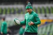 6 November 2021; James Lowe of Ireland before the Autumn Nations Series match between Ireland and Japan at Aviva Stadium in Dublin. Photo by Ramsey Cardy/Sportsfile