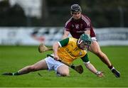 6 November 2021; Mark Monaghan of Craughwell in action against Mikey Daly of Clarinbridge during the Galway County Senior Club Hurling Championship semi-final match between Craughwell and Clarinbridge at Kenny Park in Athenry, Galway. Photo by Piaras Ó Mídheach/Sportsfile