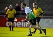 6 November 2021; Brendan Gallagher of Lucan Sarsfields celebrates after scoring his side's first goal, a penalty, during the Go Ahead Dublin County Senior Club Football Championship Semi-Final match between St Jude's and Lucan Sarsfields at Parnell Park in Dublin. Photo by Sam Barnes/Sportsfile