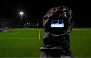 6 November 2021; A TG4 camera before the SSE Airtricity Women's National League match between Peamount United and DLR Waves at PLR Park in Greenogue, Dublin. Photo by Eóin Noonan/Sportsfile