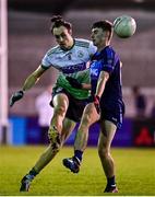 6 November 2021; Darren Gavin of Lucan Sarsfields in action against Alan Connolly of St Jude's during the Go Ahead Dublin County Senior Club Football Championship Semi-Final match between St Jude's and Lucan Sarsfields at Parnell Park in Dublin. Photo by Sam Barnes/Sportsfile