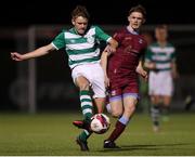 6 November 2021; Olaf Boruc of Shamrock Rovers in action against Donnacha Sammon of Galway United during the EA SPORTS National League of Ireland U14 League Final match between Shamrock Rovers and Galway United at Athlone Town Stadium in Athlone, Westmeath. Photo by Michael P Ryan/Sportsfile